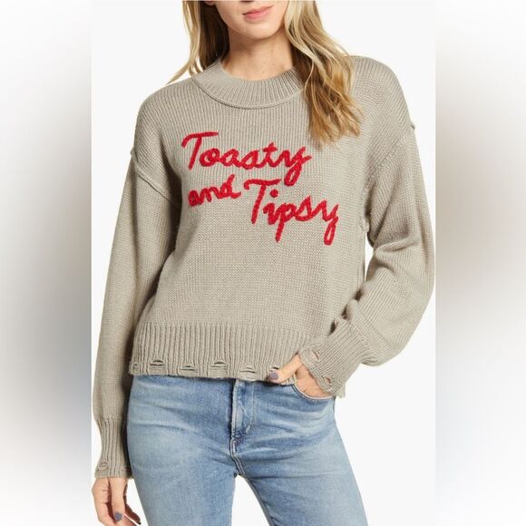Wildfox Toasty And Tipsy Cropped Sweater - XS - Picture 1 of 11